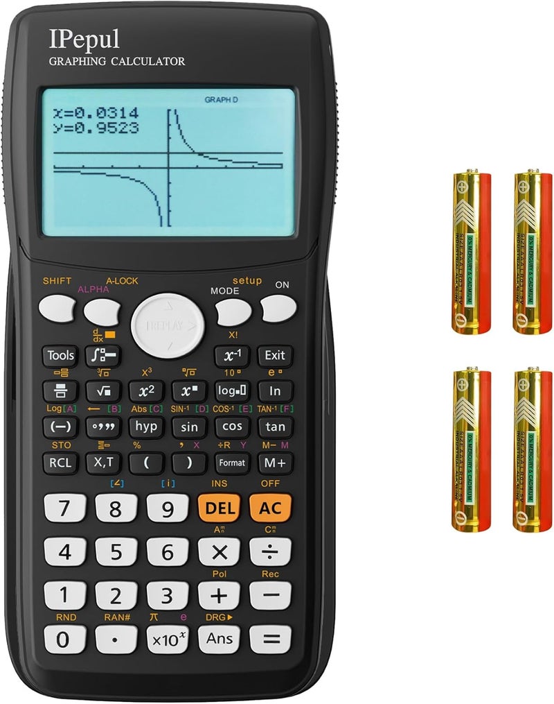 iPepul Graphing Calculator, Scientific Calculators 10 Modes /4 Graphing Functions,Desktop Math Calculator for College Students,School Supplies for Middle High School Teachers Office（Black） - Image 1